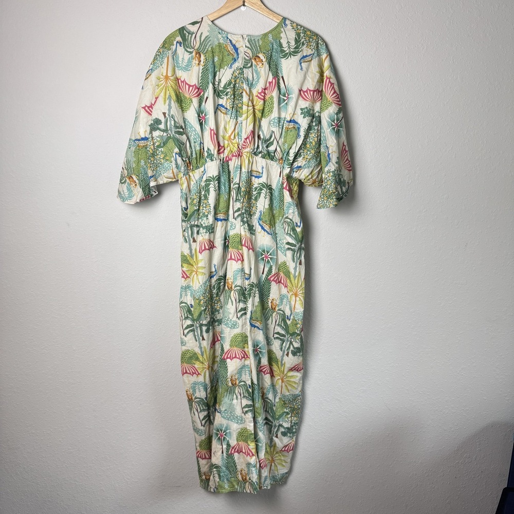 Beau & Ro Dress Womens Size Medium Flutter Maxi‎ Tropical Unique Resort Vaca